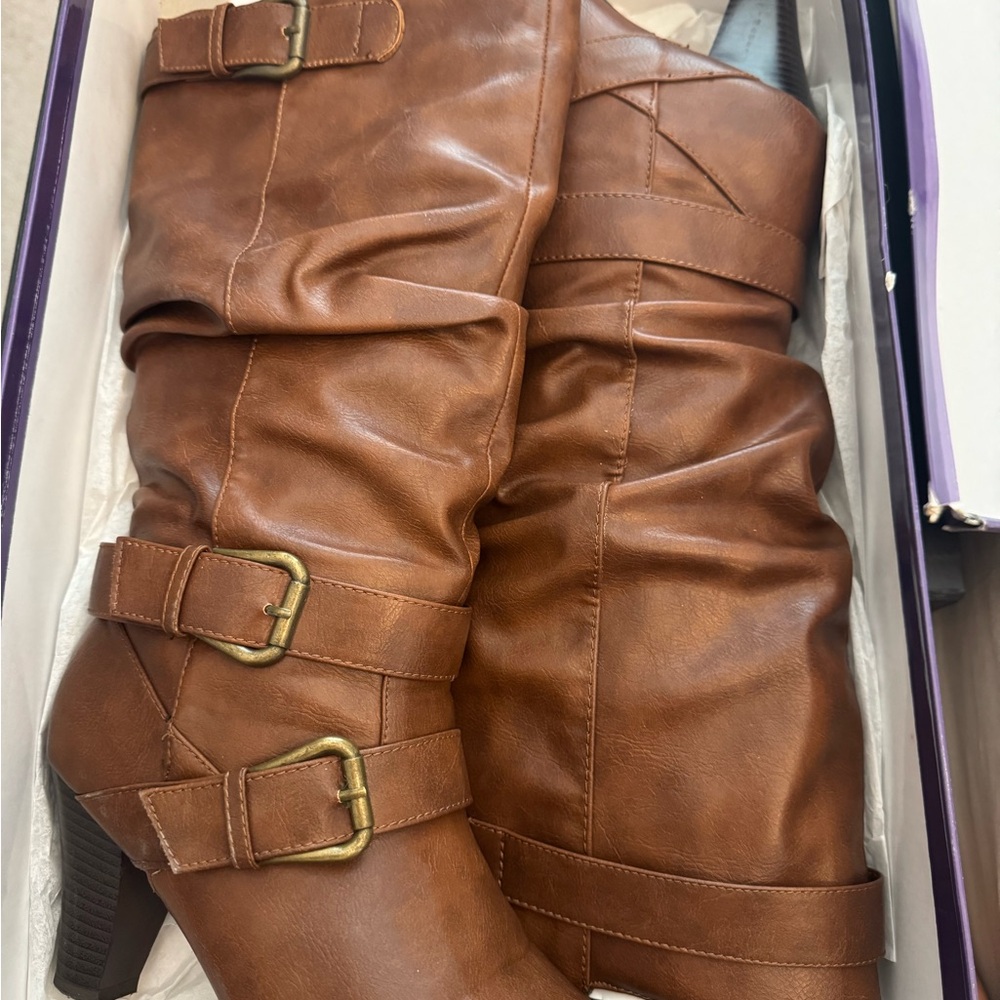 Brown Buckle Women's Boots